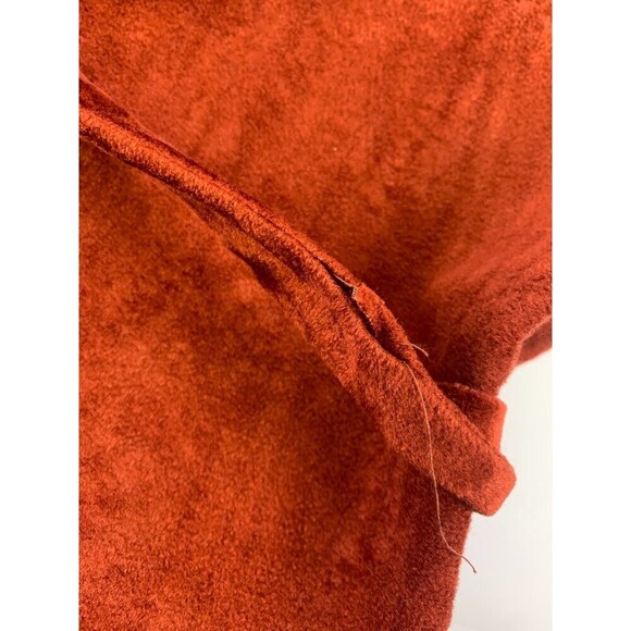 JcPenney Misses Robe Vintage Velour Quilted Collar Brown Rust Tie Belt Womens L - Picture 8 of 13